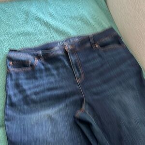 inc dark wash ankle jeans with fringe